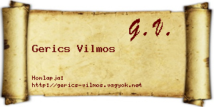 Gerics Vilmos névjegykártya